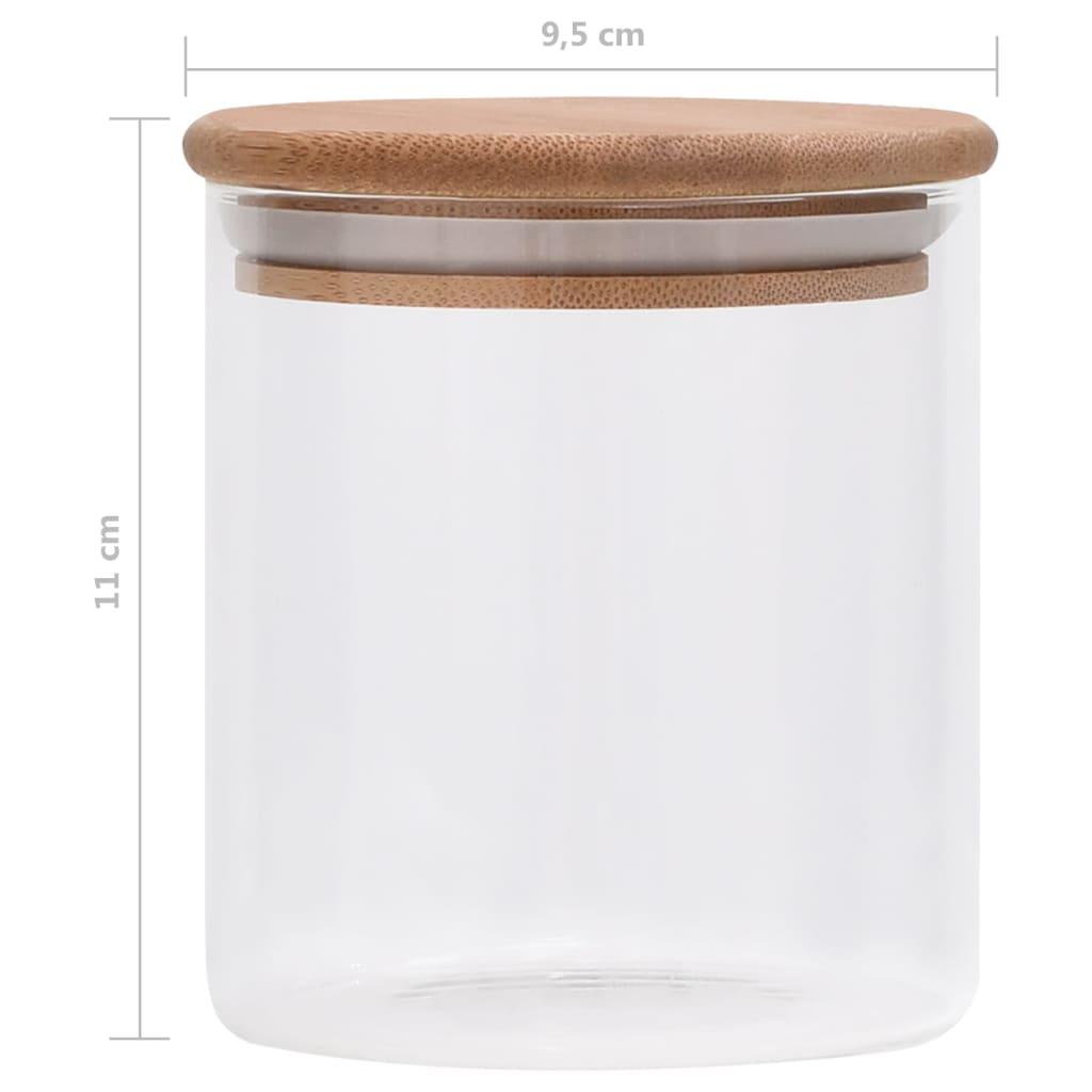 Storage Glass Jars With Bamboo Lid 6 Pcs