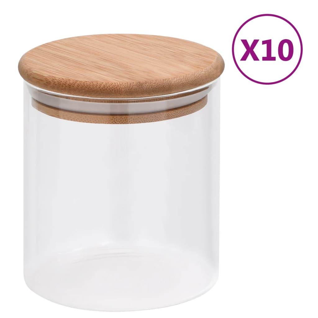 Storage Glass Jars With Bamboo Lid 6 Pcs