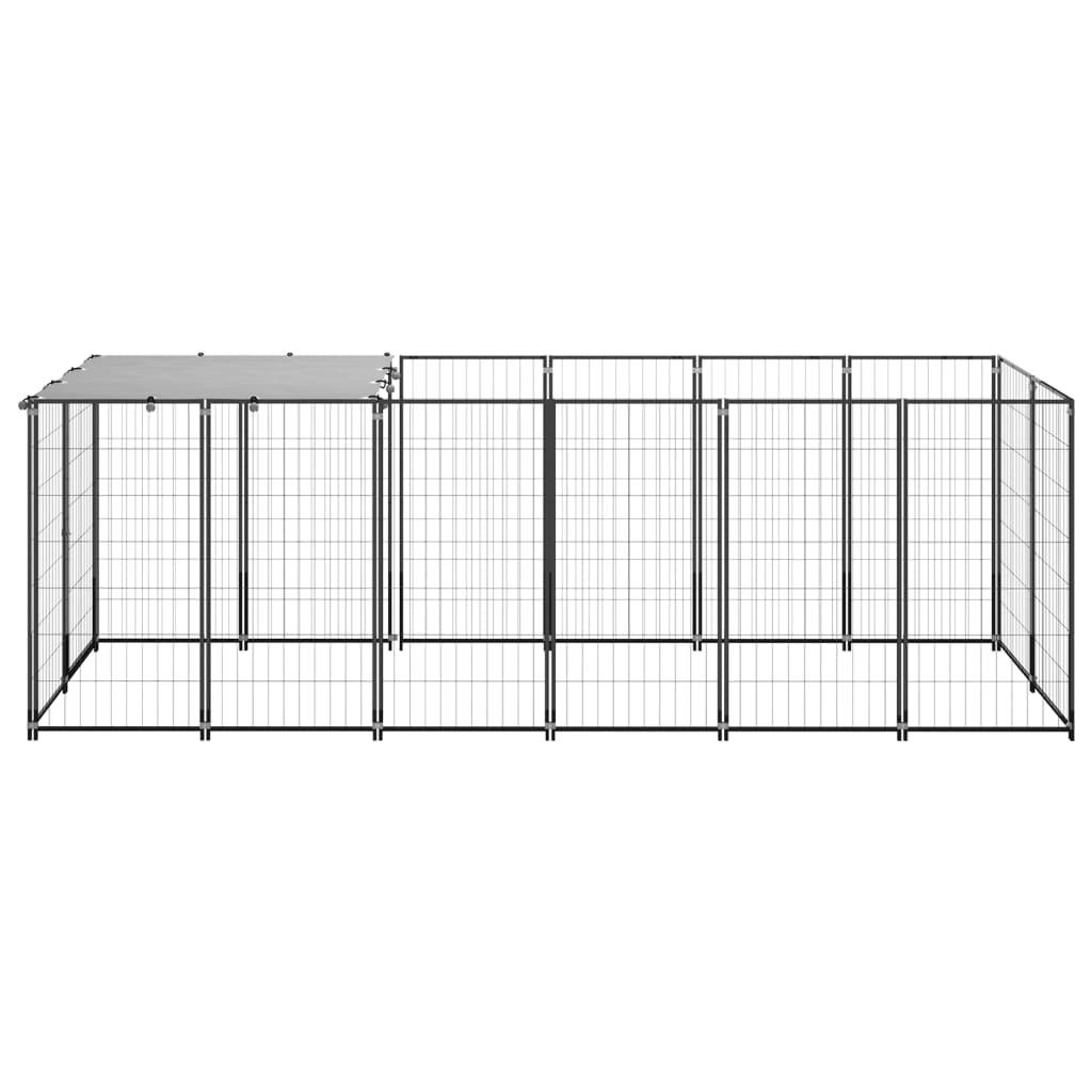 Trendyproduct.co.uk Dog Kennel Steel vidaXL Animals & Pet Supplies Animals & Pet Supplies > Pet Supplies > Dog Supplies > Dog Kennels & Runs Black Dog Kennels & Runs Dog Supplies parcel Pet Supplies vidaXL