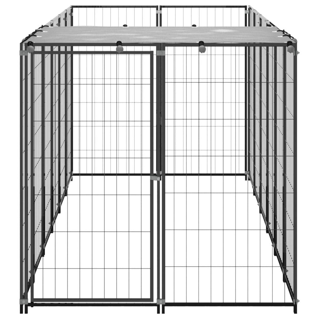 Trendyproduct.co.uk Dog Kennel Steel vidaXL Animals & Pet Supplies Animals & Pet Supplies > Pet Supplies > Dog Supplies > Dog Kennels & Runs Black Dog Kennels & Runs Dog Supplies parcel Pet Supplies vidaXL