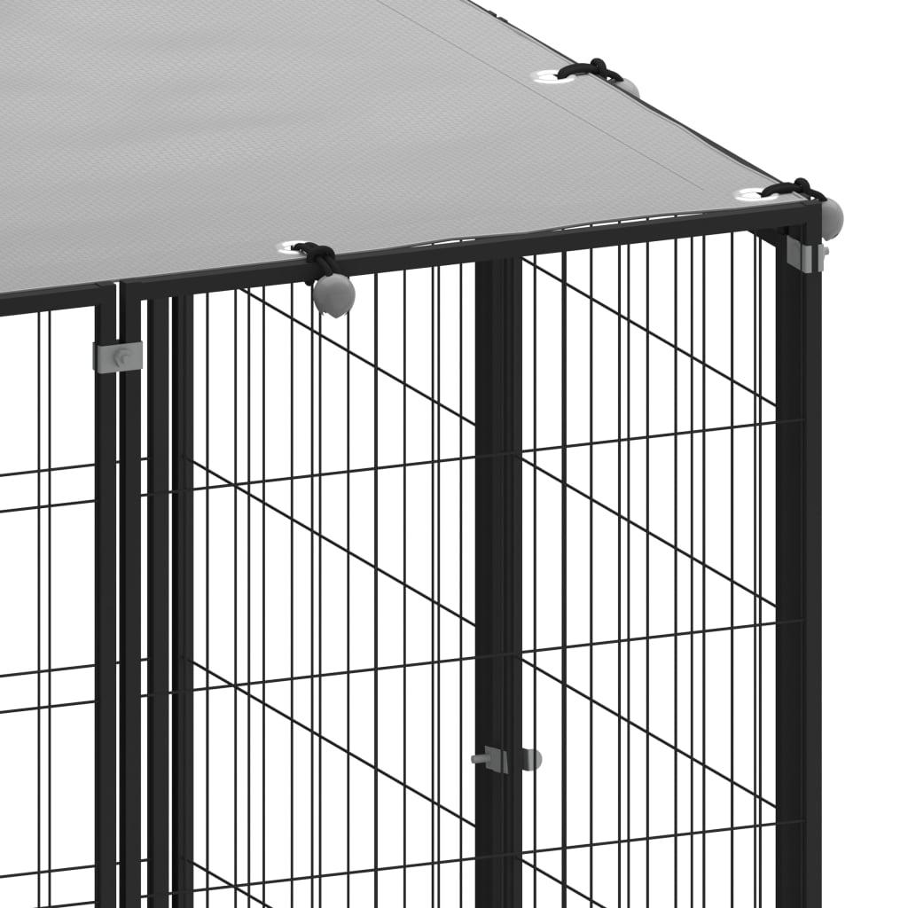 Trendyproduct.co.uk Dog Kennel Steel vidaXL Animals & Pet Supplies Animals & Pet Supplies > Pet Supplies > Dog Supplies > Dog Kennels & Runs Black Dog Kennels & Runs Dog Supplies parcel Pet Supplies vidaXL