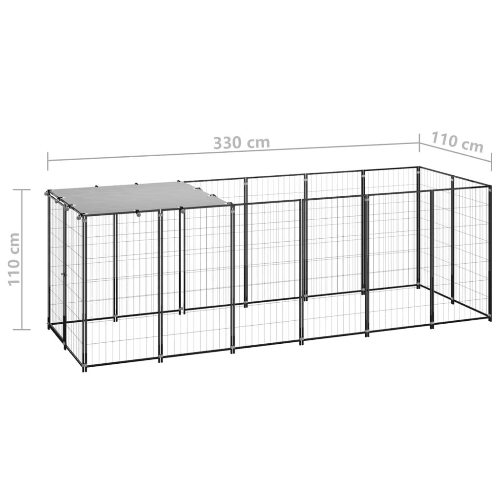 Trendyproduct.co.uk Dog Kennel Steel vidaXL Animals & Pet Supplies Animals & Pet Supplies > Pet Supplies > Dog Supplies > Dog Kennels & Runs Black Dog Kennels & Runs Dog Supplies parcel Pet Supplies vidaXL