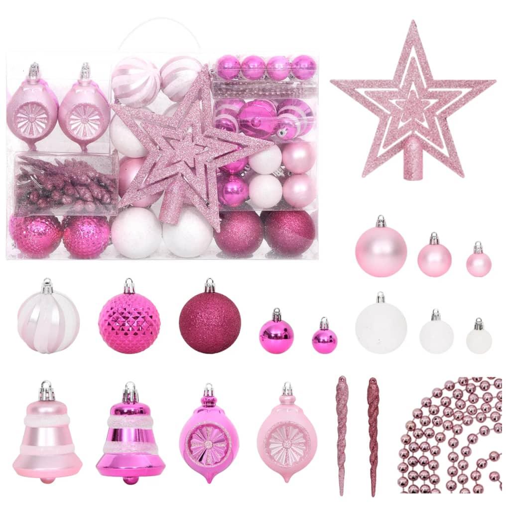 108 Piece Christmas Bauble Set White And