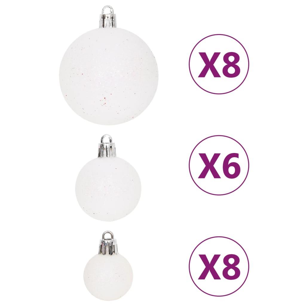 108 Piece Christmas Bauble Set White And