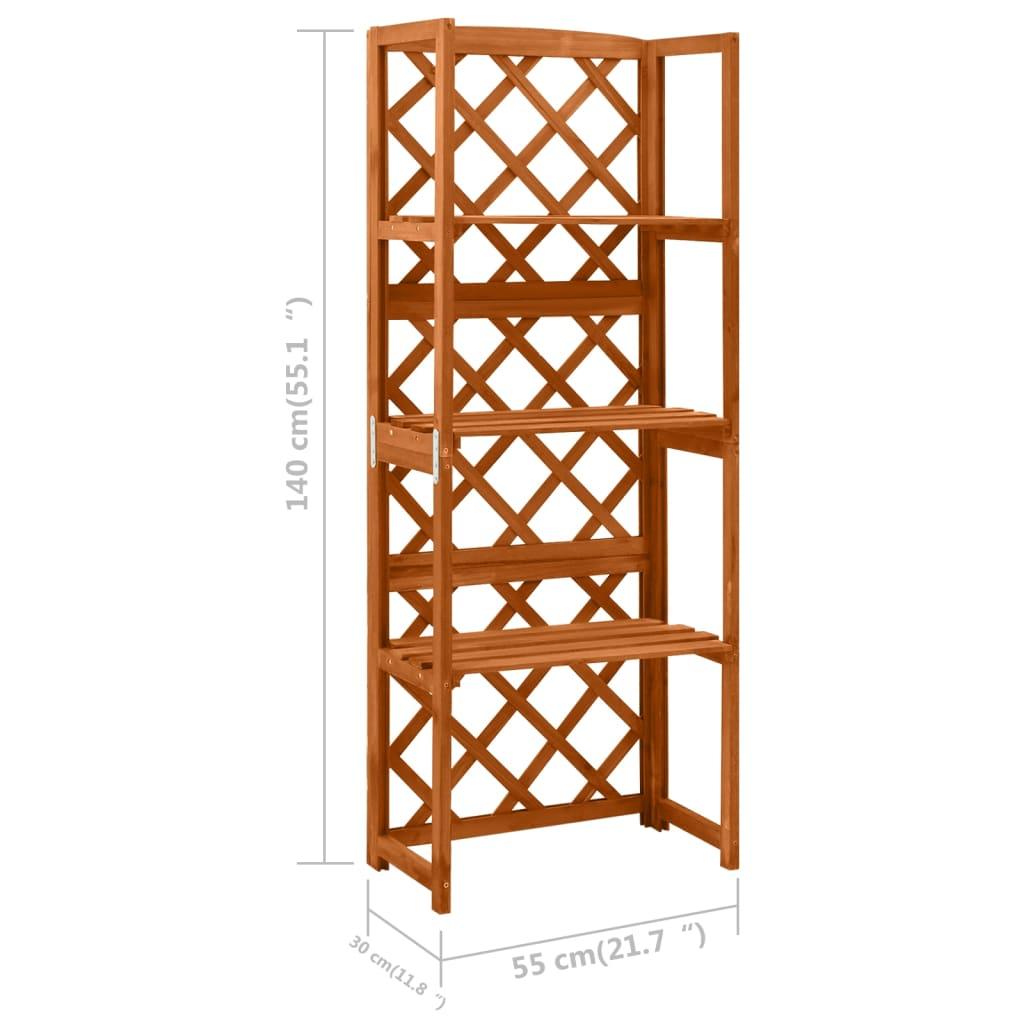 Trellis With Shelves 55X30X140 Cm Solid Fir Wood