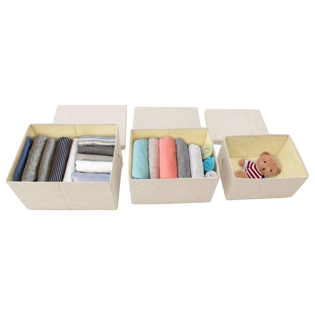 Stackable Storage Box Set Of 3 Piece Fabric