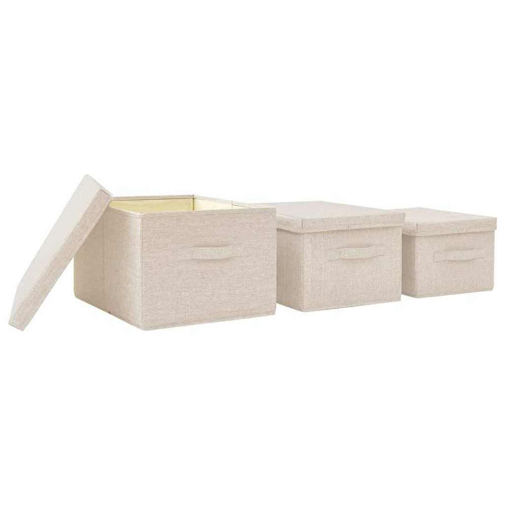 Stackable Storage Box Set Of 3 Piece Fabric