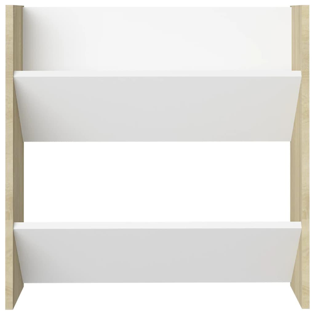 Wall Shoe Cabinets 4 Pcs White&Sonoma Oak Engineered Wood White And Sonoma Oak