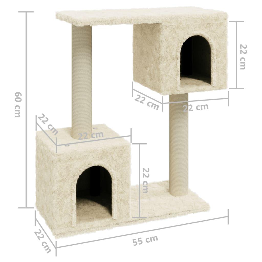 Trendyproduct.co.uk Cat Tree With Sisal Scratching Posts 60 Cm vidaXL Animals & Pet Supplies Animals & Pet Supplies > Pet Supplies > Cat Supplies > Cat Furniture Cat Furniture Cat Supplies Cream parcel Pet Supplies vidaXL