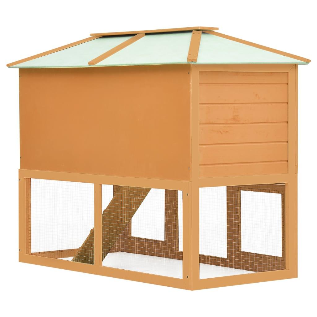 Animal Rabbit Cage Double Floor Solid Fir Wood