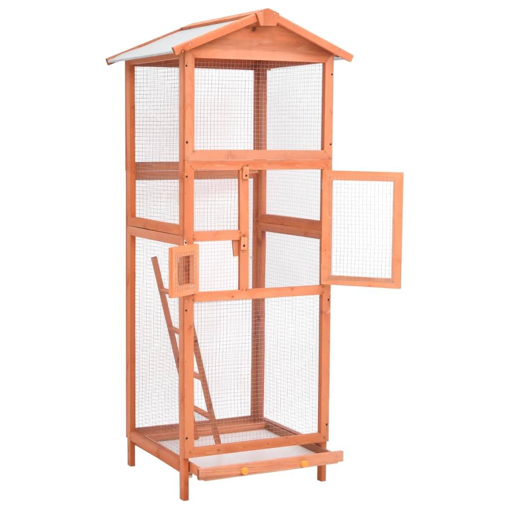 Bird Cage 68X62X166 Cm Solid Firwood