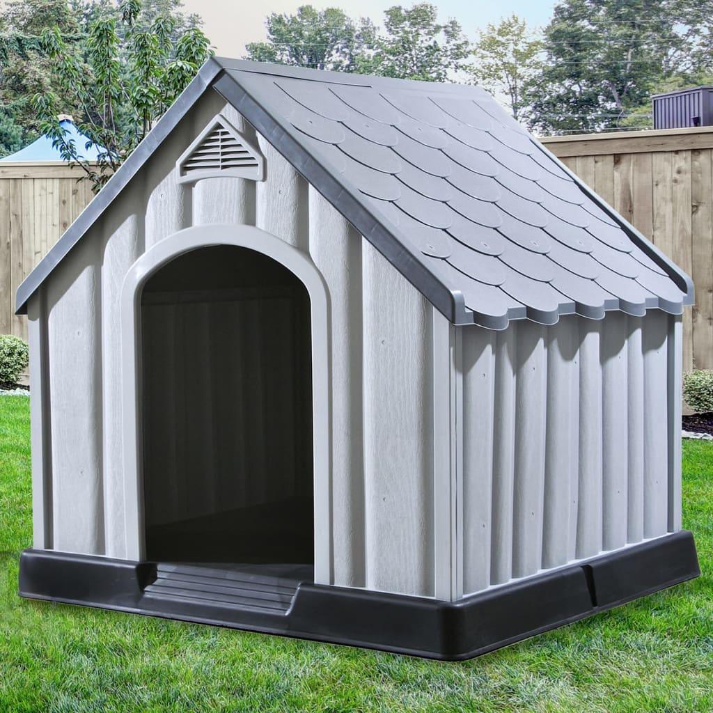 Trendyproduct.co.uk Dog House Grey 92X87X91 Cm Plastic vidaXL Animals & Pet Supplies Animals & Pet Supplies > Pet Supplies > Dog Supplies > Dog Houses Dog Houses Dog Supplies Grey parcel Pet Supplies vidaXL