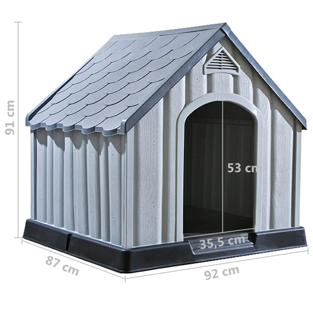 Trendyproduct.co.uk Dog House Grey 92X87X91 Cm Plastic vidaXL Animals & Pet Supplies Animals & Pet Supplies > Pet Supplies > Dog Supplies > Dog Houses Dog Houses Dog Supplies Grey parcel Pet Supplies vidaXL