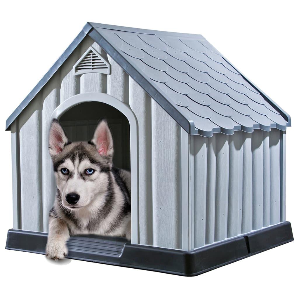 Trendyproduct.co.uk Dog House Grey 92X87X91 Cm Plastic vidaXL Animals & Pet Supplies Animals & Pet Supplies > Pet Supplies > Dog Supplies > Dog Houses Dog Houses Dog Supplies Grey parcel Pet Supplies vidaXL