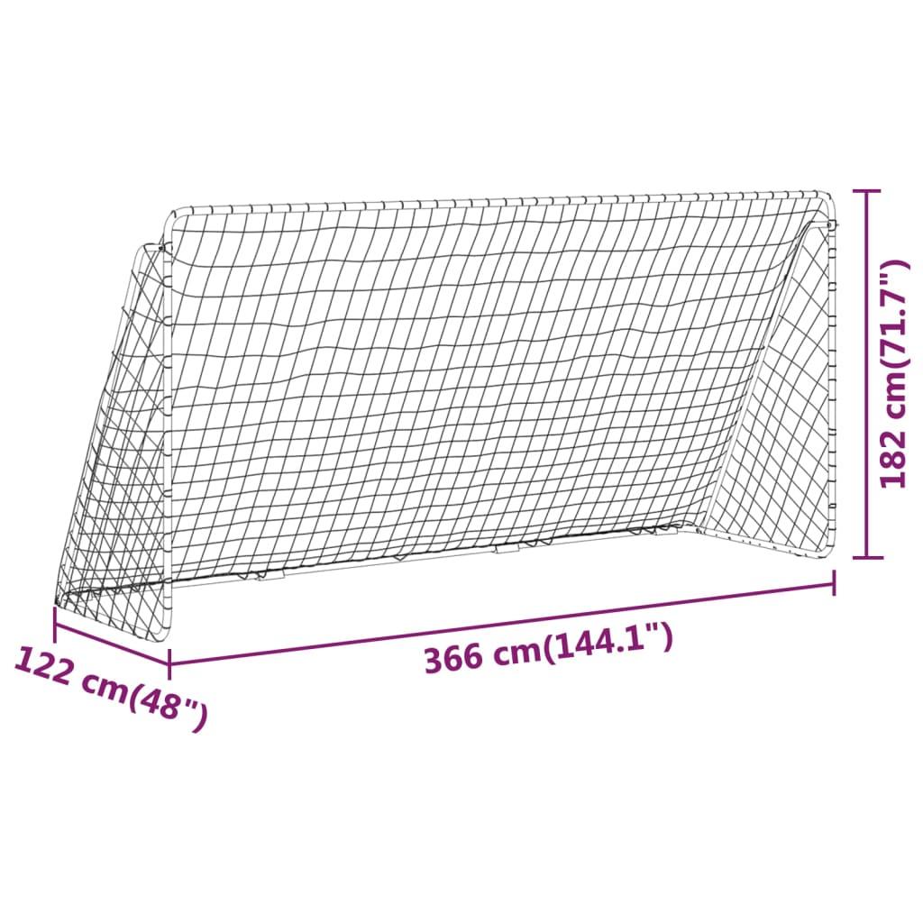 Football Goal With Net White Steel