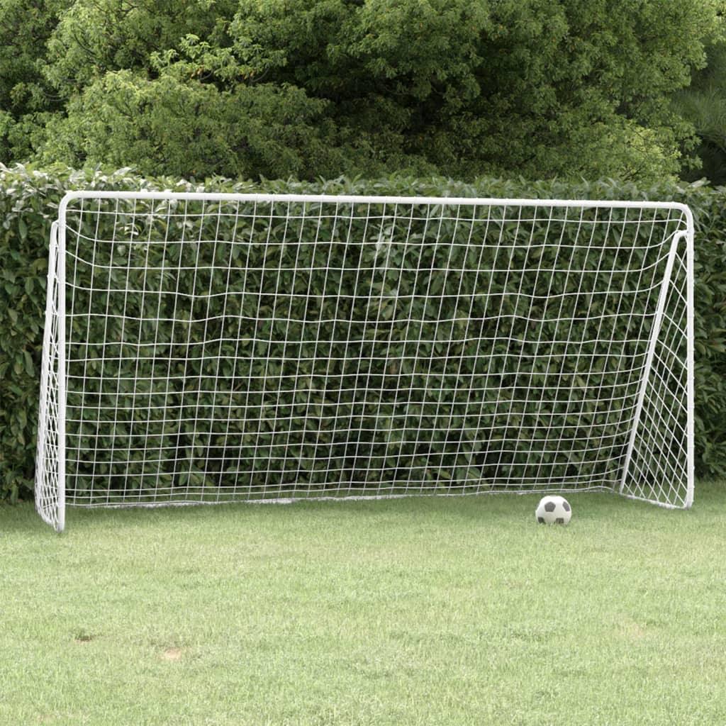 Football Goal With Net White Steel