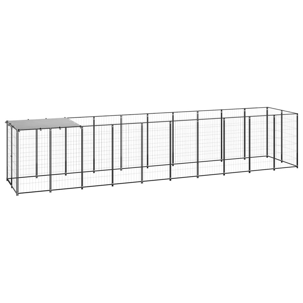 Trendyproduct.co.uk Dog Kennel Steel vidaXL Animals & Pet Supplies Animals & Pet Supplies > Pet Supplies > Dog Supplies > Dog Kennels & Runs Black Dog Kennels & Runs Dog Supplies parcel Pet Supplies vidaXL