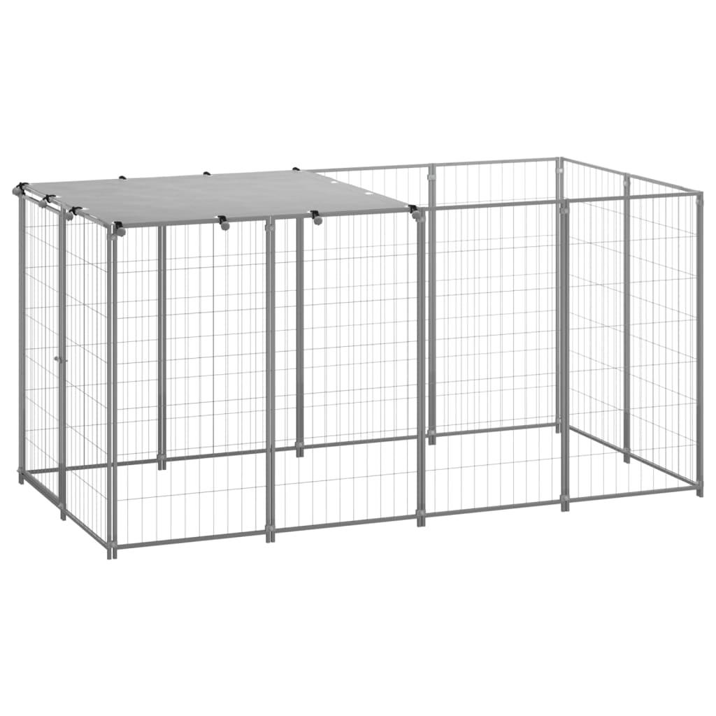 Trendyproduct.co.uk Dog Kennel Steel vidaXL Animals & Pet Supplies Animals & Pet Supplies > Pet Supplies > Dog Supplies > Dog Kennels & Runs Black Dog Kennels & Runs Dog Supplies parcel Pet Supplies vidaXL