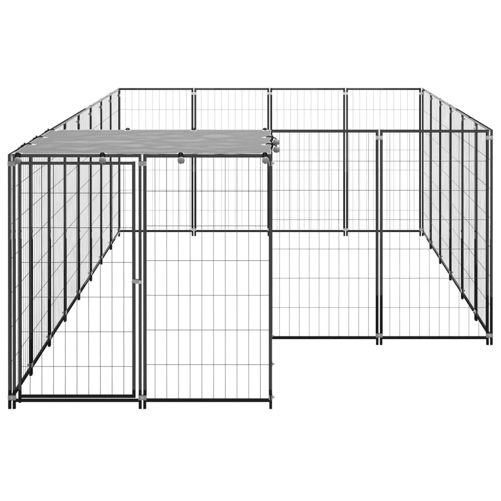 Trendyproduct.co.uk Dog Kennel Steel vidaXL Animals & Pet Supplies Animals & Pet Supplies > Pet Supplies > Dog Supplies > Dog Kennels & Runs Black Dog Kennels & Runs Dog Supplies parcel Pet Supplies vidaXL