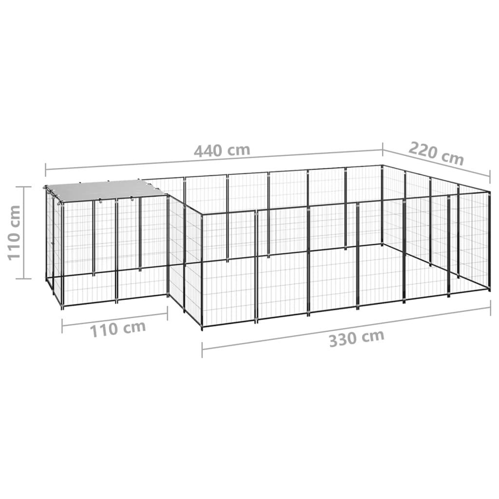 Trendyproduct.co.uk Dog Kennel Steel vidaXL Animals & Pet Supplies Animals & Pet Supplies > Pet Supplies > Dog Supplies > Dog Kennels & Runs Black Dog Kennels & Runs Dog Supplies parcel Pet Supplies vidaXL