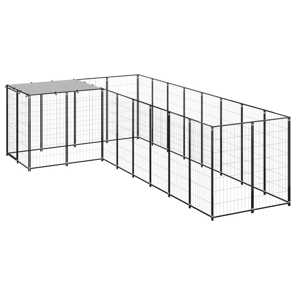 Trendyproduct.co.uk Dog Kennel Steel vidaXL Animals & Pet Supplies Animals & Pet Supplies > Pet Supplies > Dog Supplies > Dog Kennels & Runs Dog Kennels & Runs Dog Supplies parcel Pet Supplies Silver vidaXL