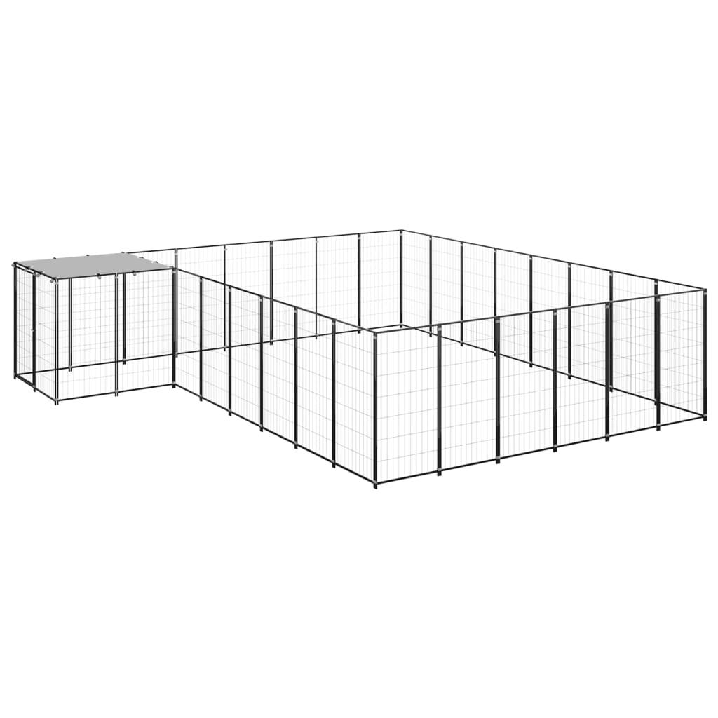 Trendyproduct.co.uk Dog Kennel Steel vidaXL Animals & Pet Supplies Animals & Pet Supplies > Pet Supplies > Dog Supplies > Dog Kennels & Runs Dog Kennels & Runs Dog Supplies parcel Pet Supplies Silver vidaXL