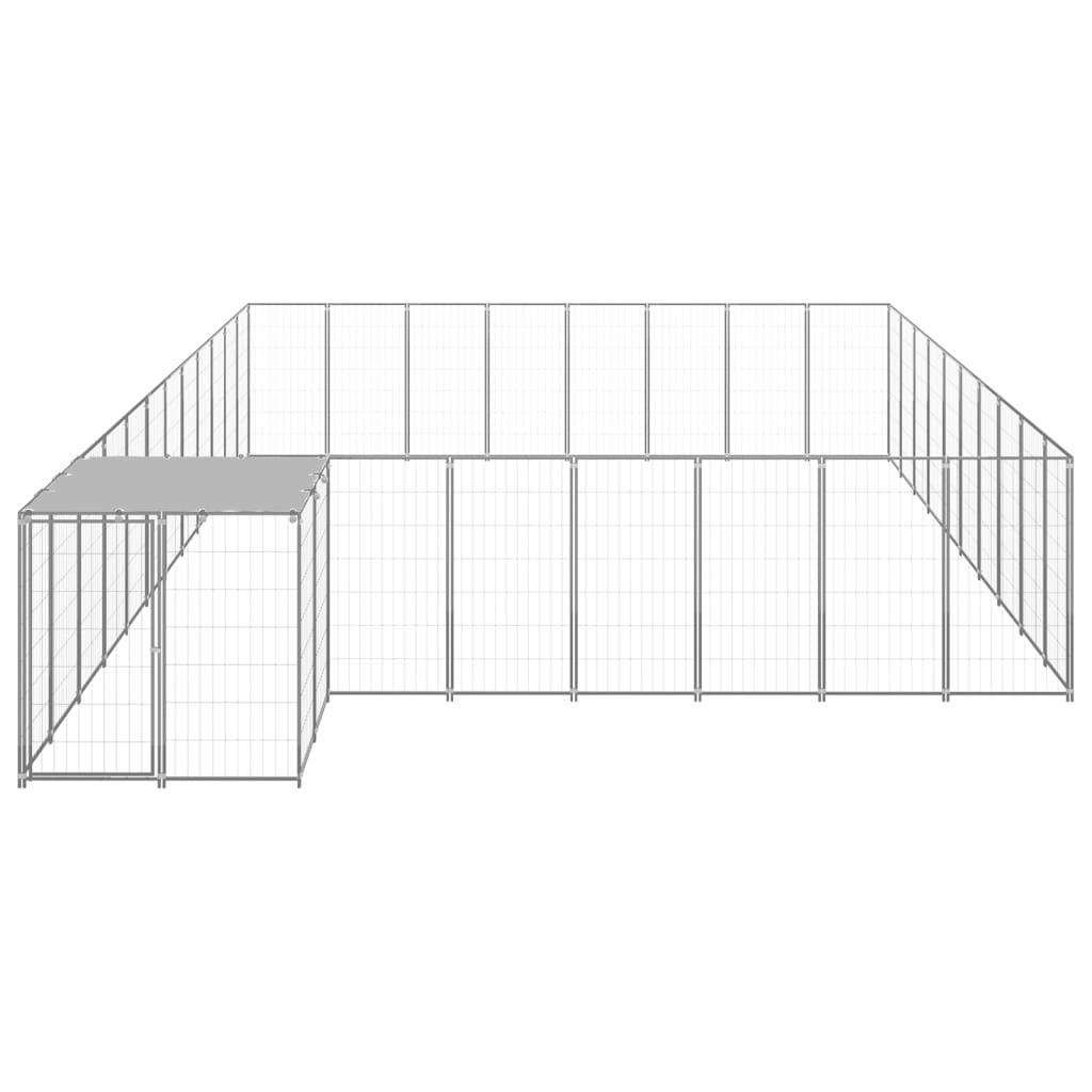 Trendyproduct.co.uk Dog Kennel Steel vidaXL Animals & Pet Supplies Animals & Pet Supplies > Pet Supplies > Dog Supplies > Dog Kennels & Runs Dog Kennels & Runs Dog Supplies parcel Pet Supplies Silver vidaXL