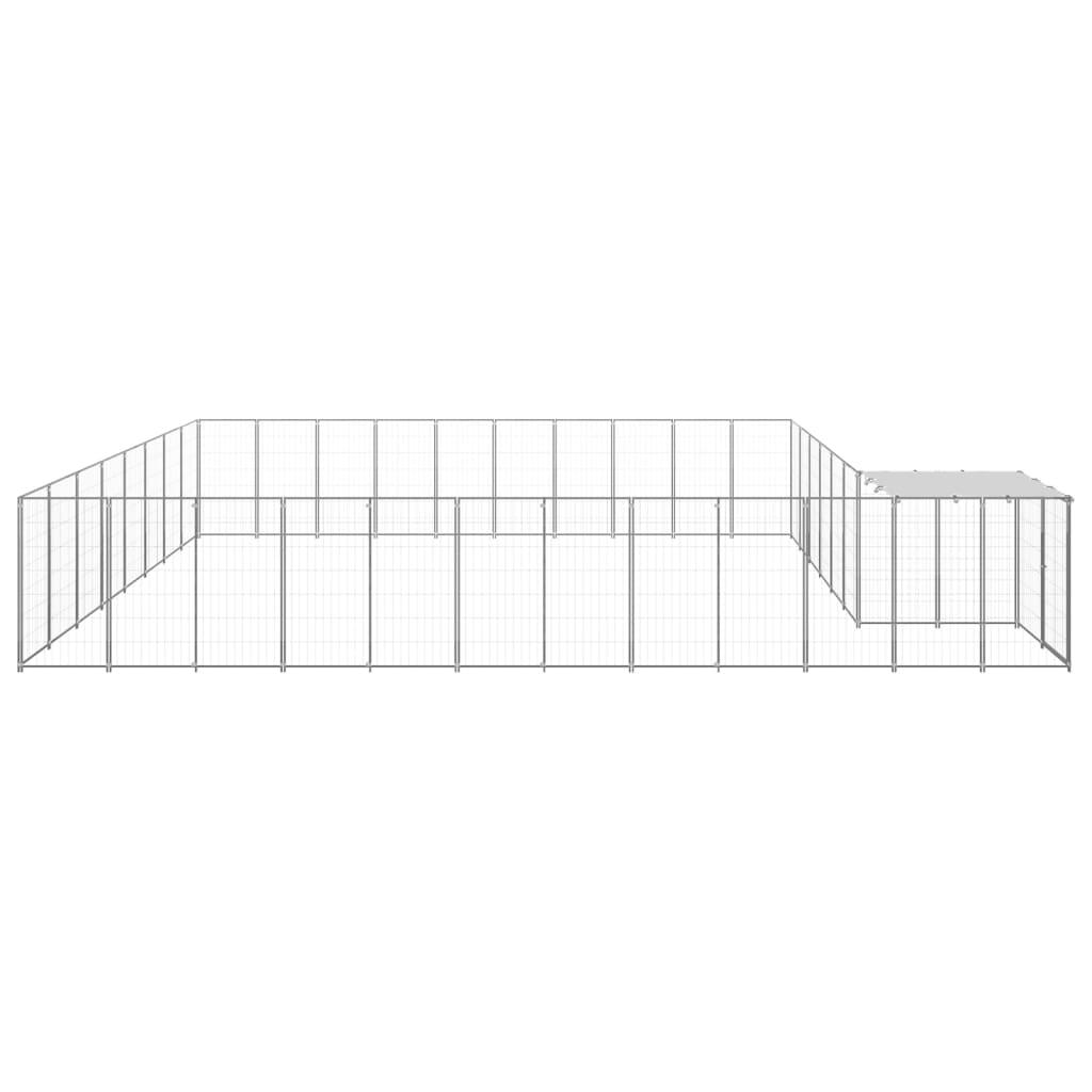 Trendyproduct.co.uk Dog Kennel Steel vidaXL Animals & Pet Supplies Animals & Pet Supplies > Pet Supplies > Dog Supplies > Dog Kennels & Runs Dog Kennels & Runs Dog Supplies parcel Pet Supplies Silver vidaXL