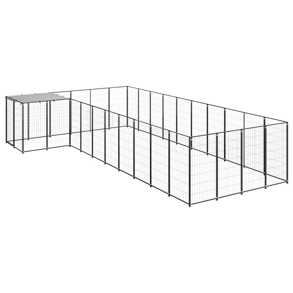 Trendyproduct.co.uk Dog Kennel Steel vidaXL Animals & Pet Supplies Animals & Pet Supplies > Pet Supplies > Dog Supplies > Dog Kennels & Runs Dog Kennels & Runs Dog Supplies parcel Pet Supplies Silver vidaXL