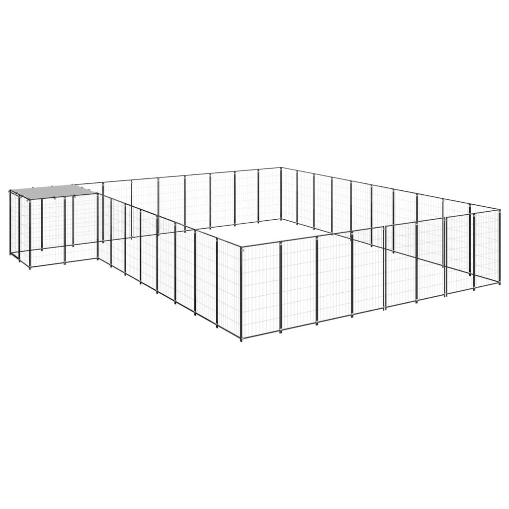 Trendyproduct.co.uk Dog Kennel Steel vidaXL Animals & Pet Supplies Animals & Pet Supplies > Pet Supplies > Dog Supplies > Dog Kennels & Runs Dog Kennels & Runs Dog Supplies parcel Pet Supplies Silver vidaXL