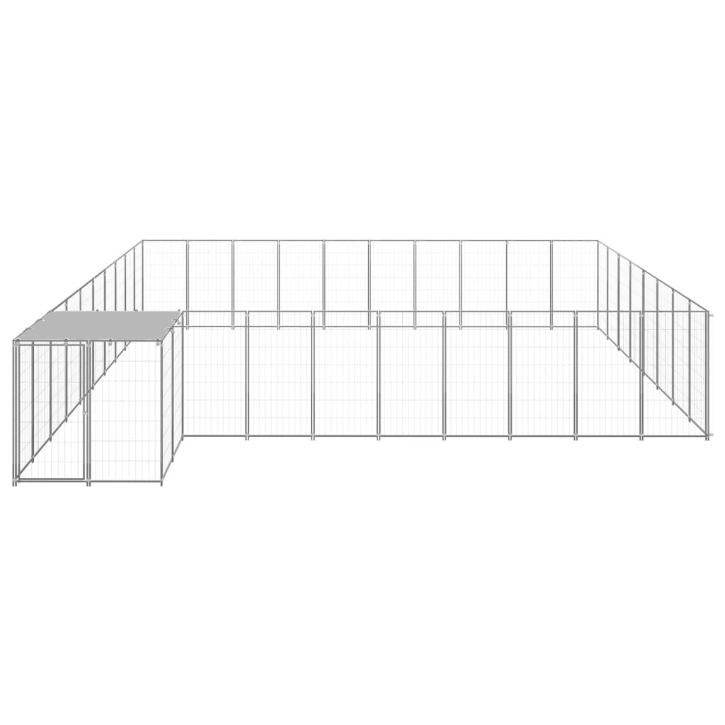 Trendyproduct.co.uk Dog Kennel Steel vidaXL Animals & Pet Supplies Animals & Pet Supplies > Pet Supplies > Dog Supplies > Dog Kennels & Runs Dog Kennels & Runs Dog Supplies parcel Pet Supplies Silver vidaXL