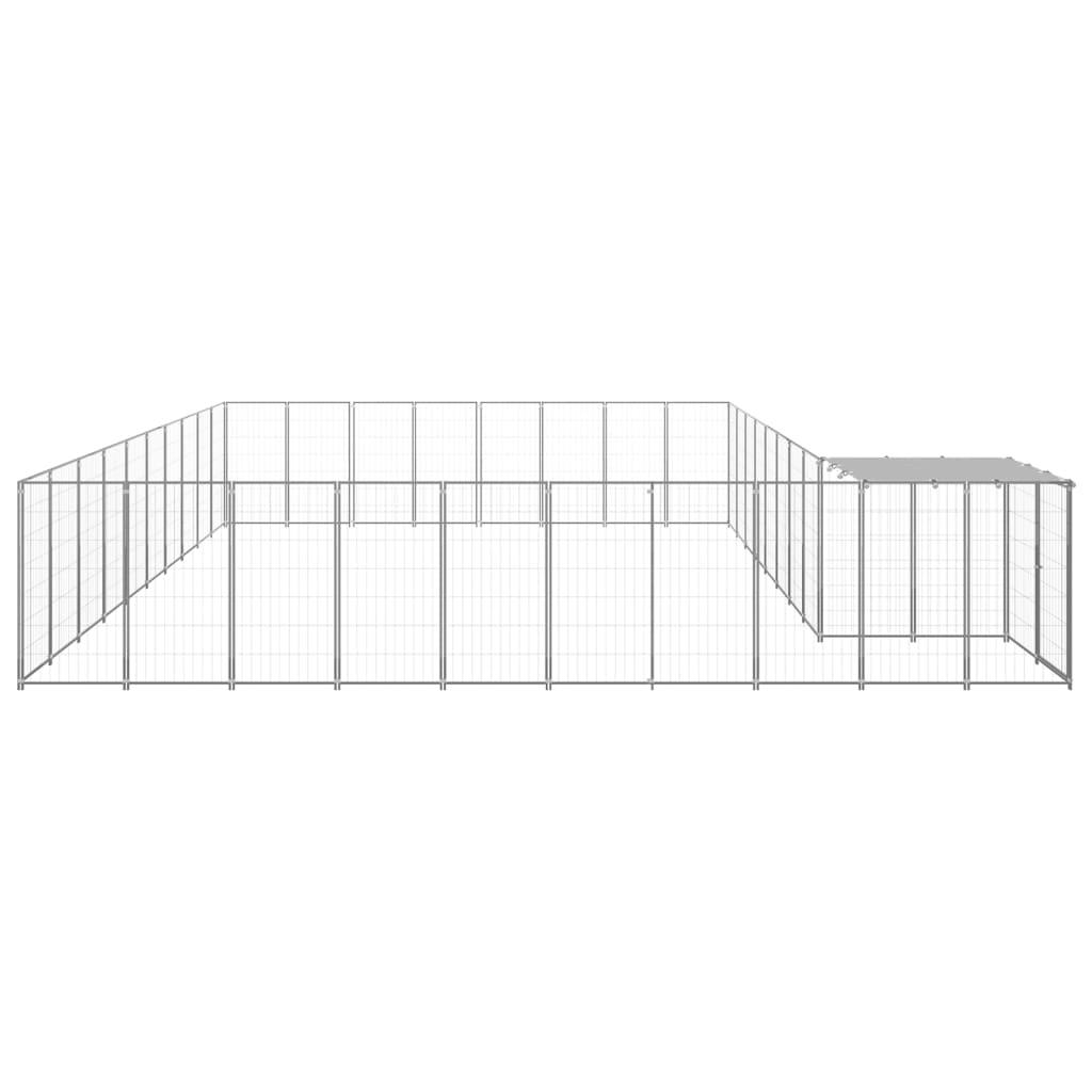 Trendyproduct.co.uk Dog Kennel Steel vidaXL Animals & Pet Supplies Animals & Pet Supplies > Pet Supplies > Dog Supplies > Dog Kennels & Runs Dog Kennels & Runs Dog Supplies parcel Pet Supplies Silver vidaXL