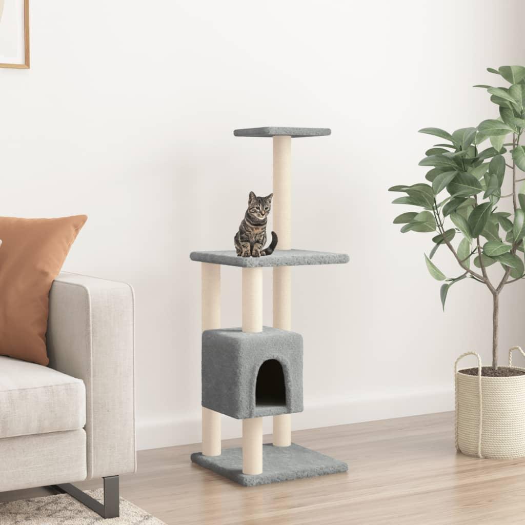 Trendyproduct.co.uk Cat Tree With Sisal Scratching Posts 104 Cm vidaXL Animals & Pet Supplies Animals & Pet Supplies > Pet Supplies > Cat Supplies > Cat Furniture Cat Furniture Cat Supplies Grey parcel Pet Supplies vidaXL