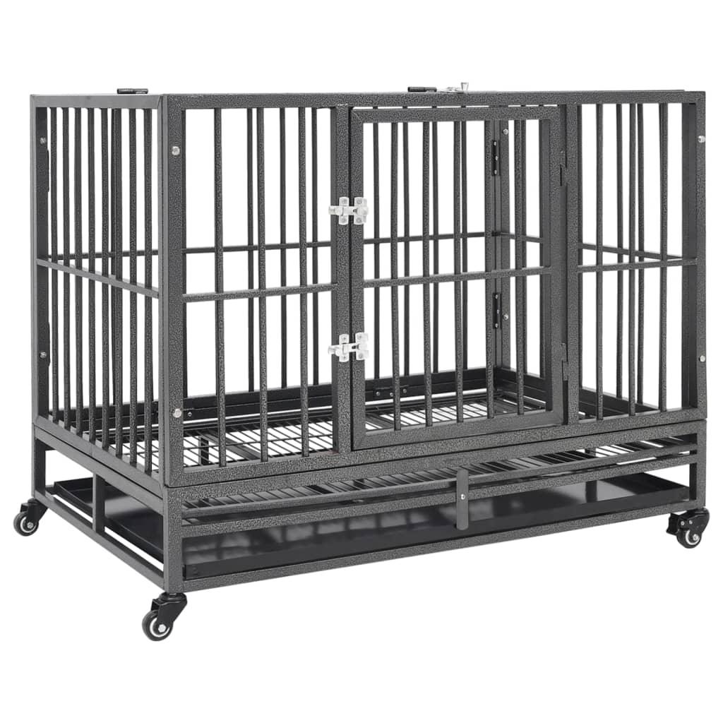 Dog Cage With Wheels Steel