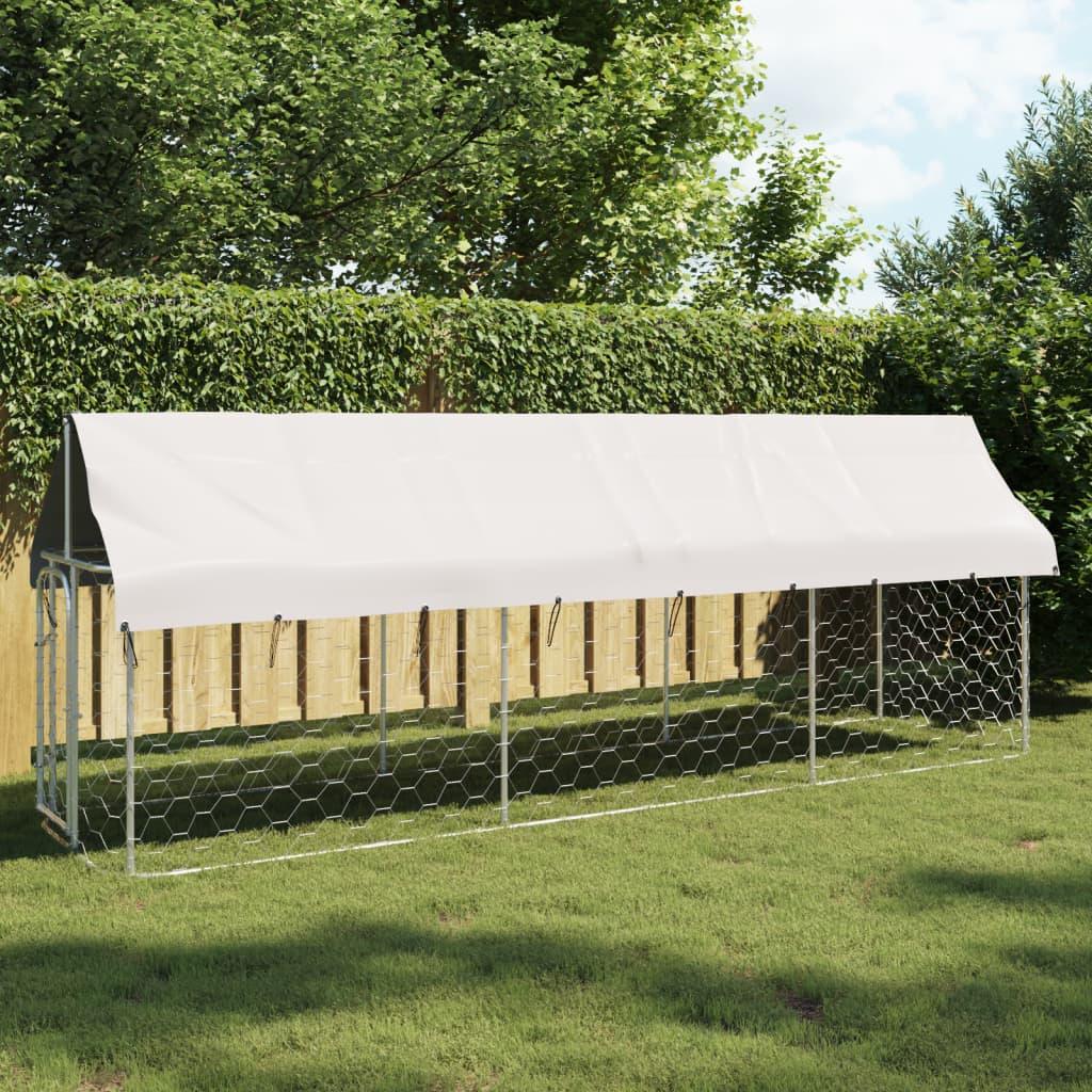 Trendyproduct.co.uk Outdoor Dog Kennel With Roof vidaXL Animals & Pet Supplies Animals & Pet Supplies > Pet Supplies > Dog Supplies > Dog Kennels & Runs Dog Kennels & Runs Dog Supplies parcel Pet Supplies Silver vidaXL