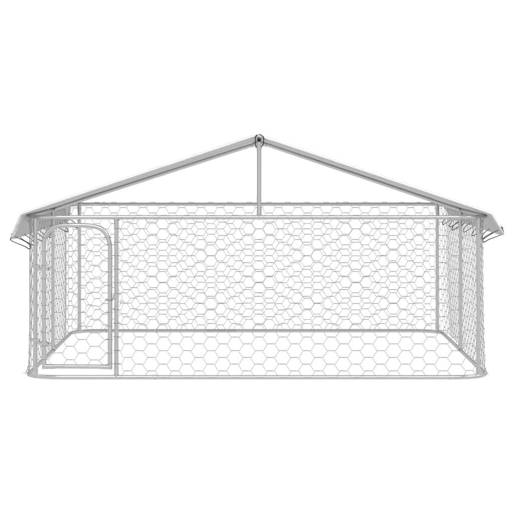 Trendyproduct.co.uk Outdoor Dog Kennel With Roof vidaXL Animals & Pet Supplies Animals & Pet Supplies > Pet Supplies > Dog Supplies > Dog Kennels & Runs Dog Kennels & Runs Dog Supplies parcel Pet Supplies Silver vidaXL