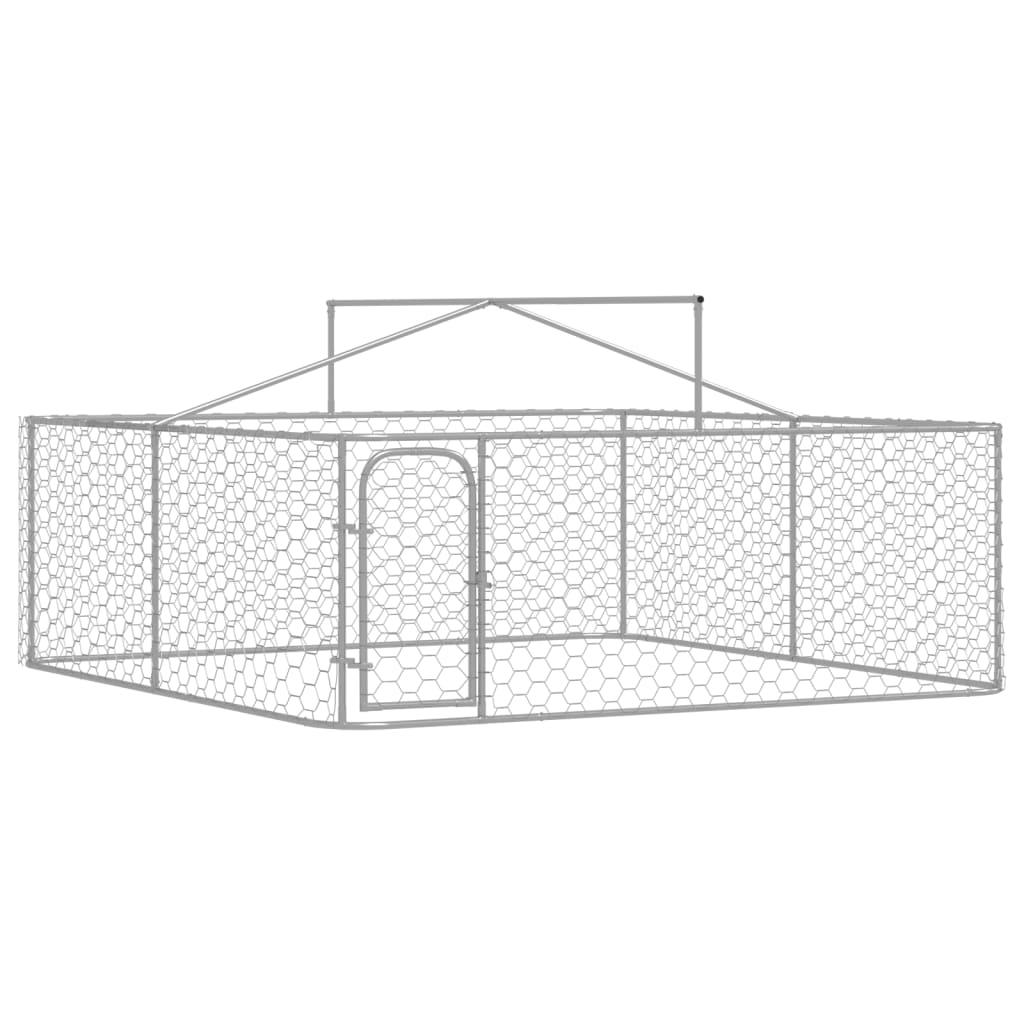 Trendyproduct.co.uk Outdoor Dog Kennel With Roof vidaXL Animals & Pet Supplies Animals & Pet Supplies > Pet Supplies > Dog Supplies > Dog Kennels & Runs Dog Kennels & Runs Dog Supplies parcel Pet Supplies Silver vidaXL