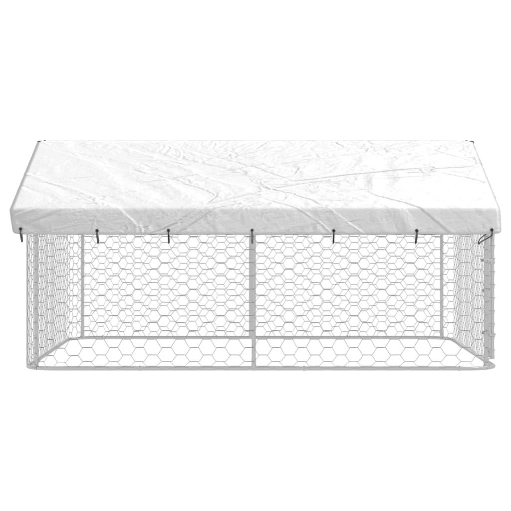 Trendyproduct.co.uk Outdoor Dog Kennel With Roof vidaXL Animals & Pet Supplies Animals & Pet Supplies > Pet Supplies > Dog Supplies > Dog Kennels & Runs Dog Kennels & Runs Dog Supplies parcel Pet Supplies Silver vidaXL