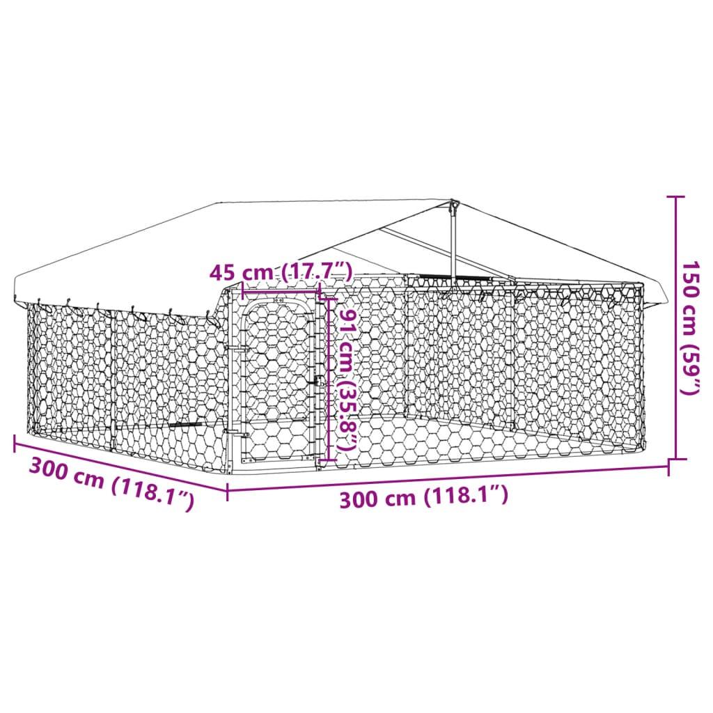 Trendyproduct.co.uk Outdoor Dog Kennel With Roof vidaXL Animals & Pet Supplies Animals & Pet Supplies > Pet Supplies > Dog Supplies > Dog Kennels & Runs Dog Kennels & Runs Dog Supplies parcel Pet Supplies Silver vidaXL