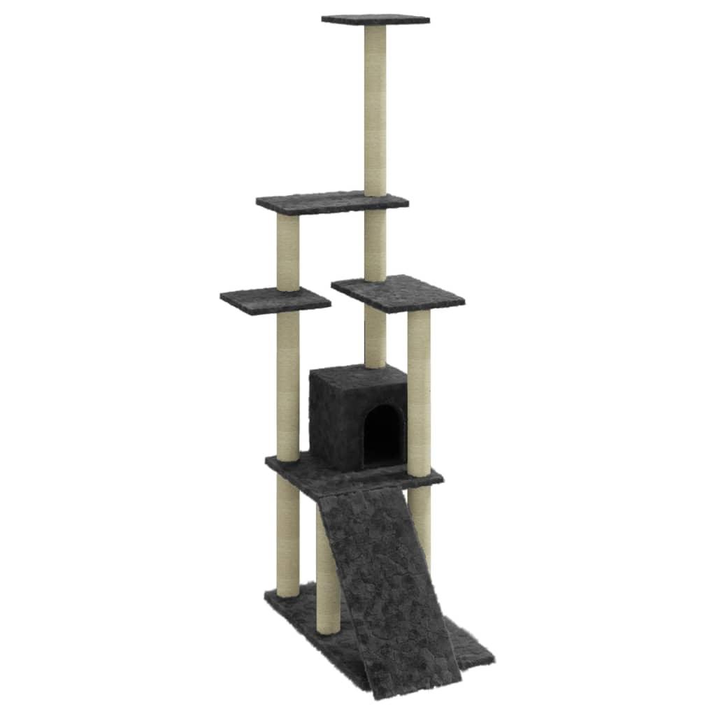 Trendyproduct.co.uk Cat Tree With Sisal Scratching Posts 155 Cm vidaXL Animals & Pet Supplies Animals & Pet Supplies > Pet Supplies > Cat Supplies > Cat Furniture Cat Furniture Cat Supplies Grey parcel Pet Supplies vidaXL