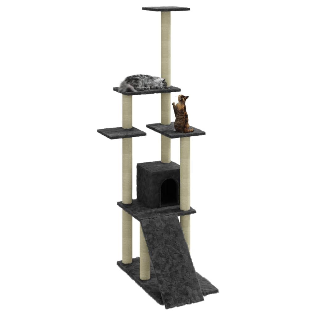 Trendyproduct.co.uk Cat Tree With Sisal Scratching Posts 155 Cm vidaXL Animals & Pet Supplies Animals & Pet Supplies > Pet Supplies > Cat Supplies > Cat Furniture Cat Furniture Cat Supplies Grey parcel Pet Supplies vidaXL