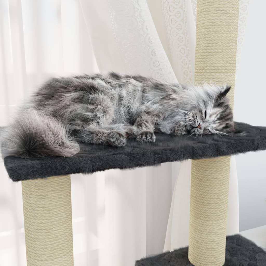 Trendyproduct.co.uk Cat Tree With Sisal Scratching Posts 155 Cm vidaXL Animals & Pet Supplies Animals & Pet Supplies > Pet Supplies > Cat Supplies > Cat Furniture Cat Furniture Cat Supplies Grey parcel Pet Supplies vidaXL