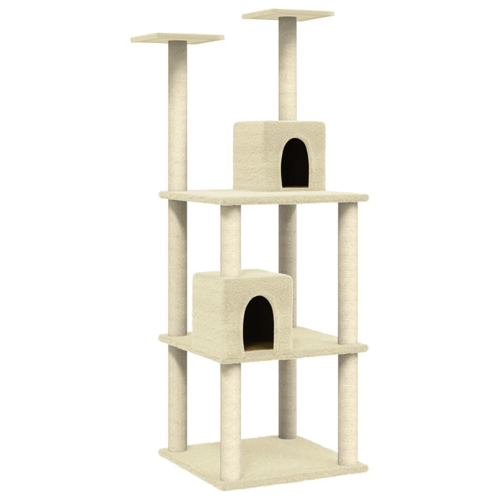 Trendyproduct.co.uk Cat Tree With Sisal Scratching Posts 141 Cm vidaXL Animals & Pet Supplies Animals & Pet Supplies > Pet Supplies > Cat Supplies > Cat Furniture Cat Furniture Cat Supplies Cream parcel Pet Supplies vidaXL