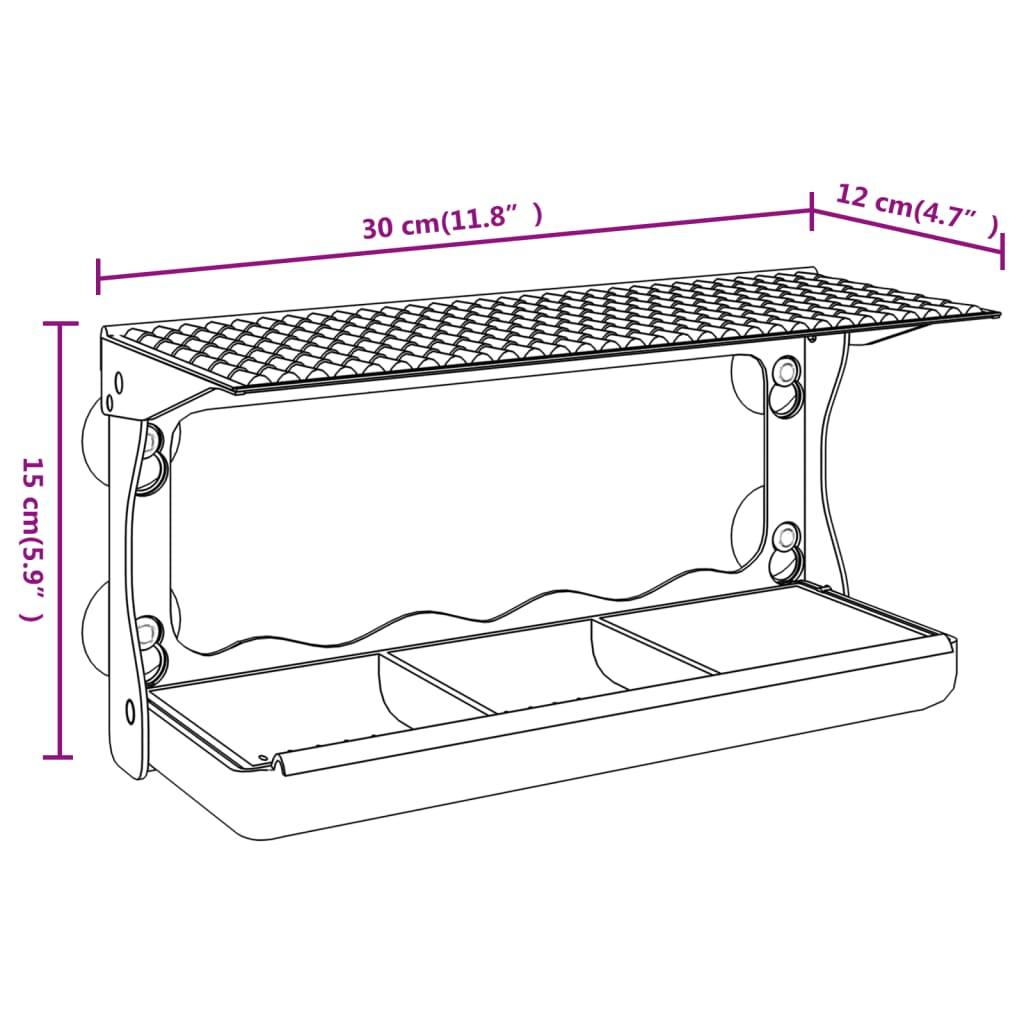 Window Bird Feeders 2 Pcs Acrylic 30X12X15 Cm