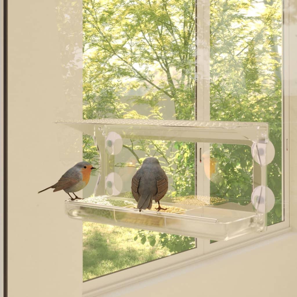 Window Bird Feeders 2 Pcs Acrylic 30X12X15 Cm