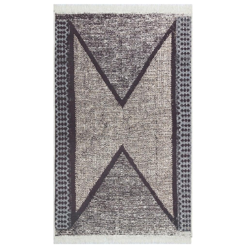 Rug Black And Grey Cotton