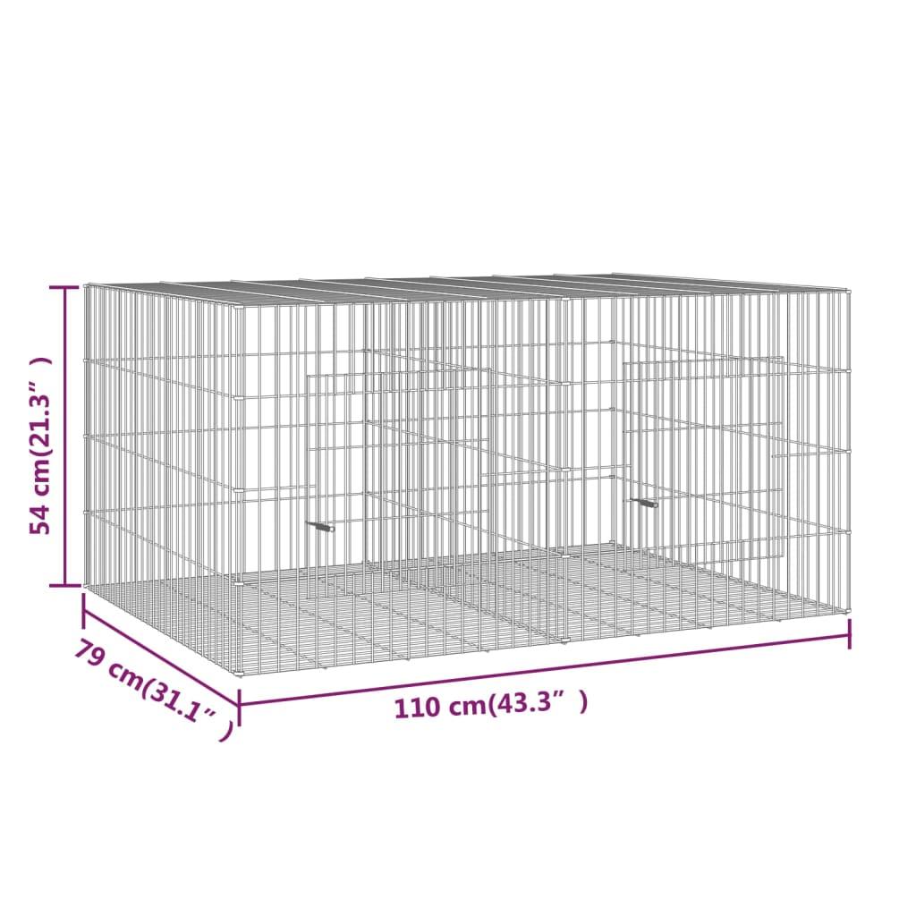 2-Panel Rabbit Cage Galvanised Iron