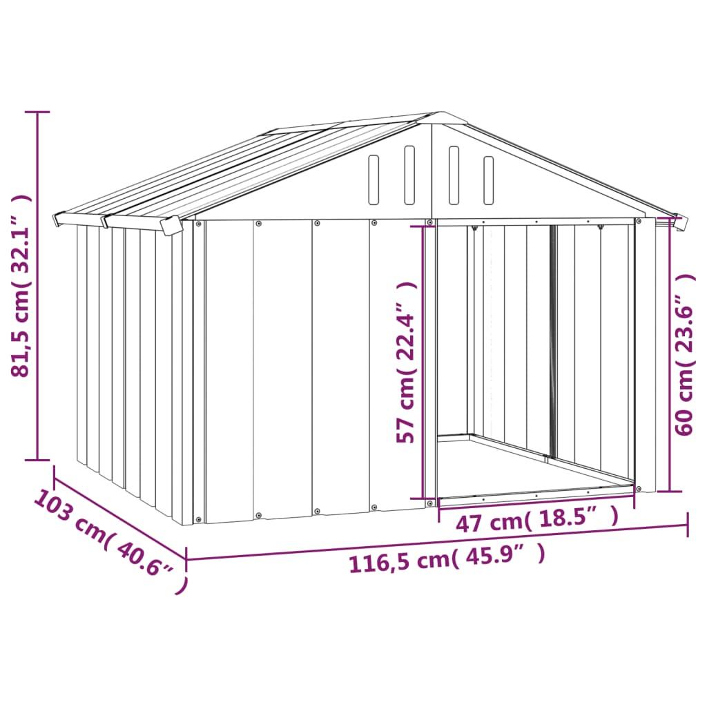 Trendyproduct.co.uk Dog House Galvanised Steel vidaXL Animals & Pet Supplies Animals & Pet Supplies > Pet Supplies > Dog Supplies > Dog Houses Anthracite Dog Houses Dog Supplies parcel Pet Supplies vidaXL