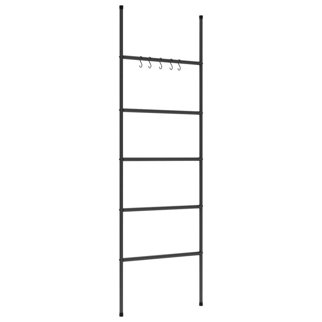 Towel Rack Ladder With 5 Tiers Black 58X175 Cm Iron