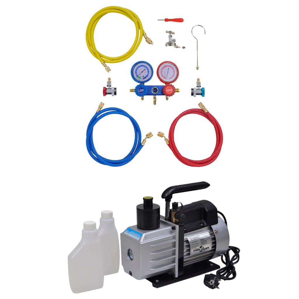 Vacuum Pump 50 L/Min With Manifold Gauge Set In Tool Kit